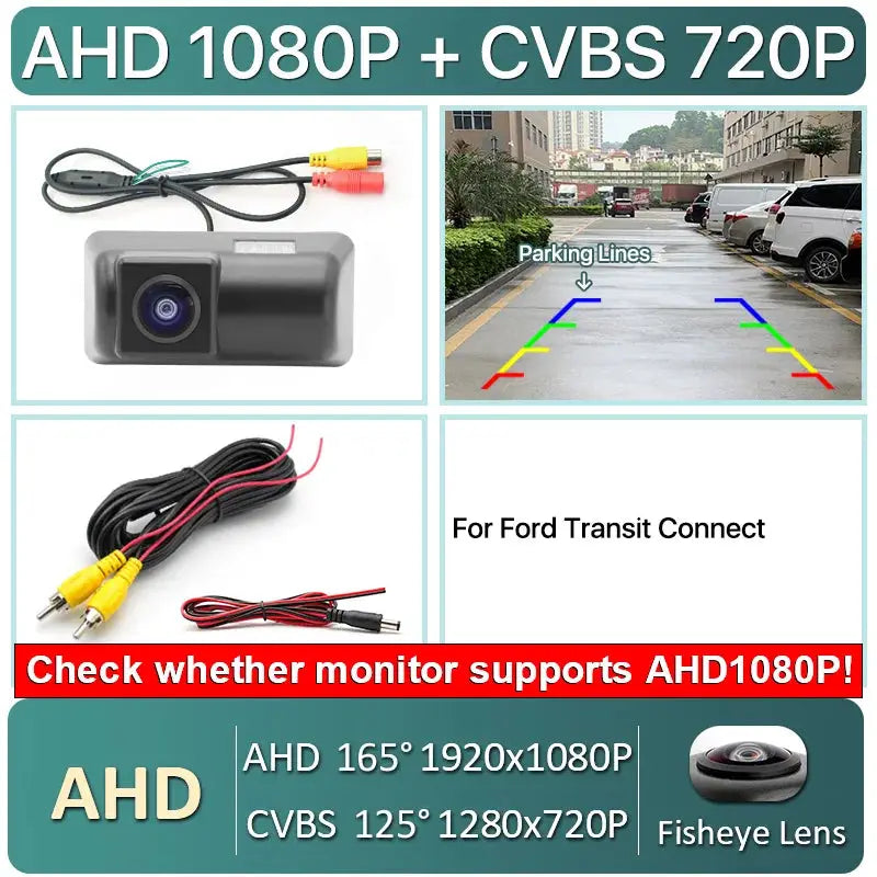 AHD 1080P Dynamic Trajectory Reverse Line Car License Plate Light Rear View Backup Camera For Ford Transit Connect Android DVD by InterCyprus Trading Ltd