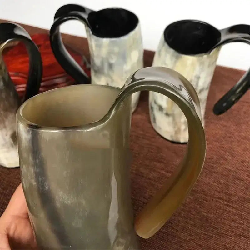 1Pc Handmade Ox Horn Mug - Rustic Whiskey Shot Glass