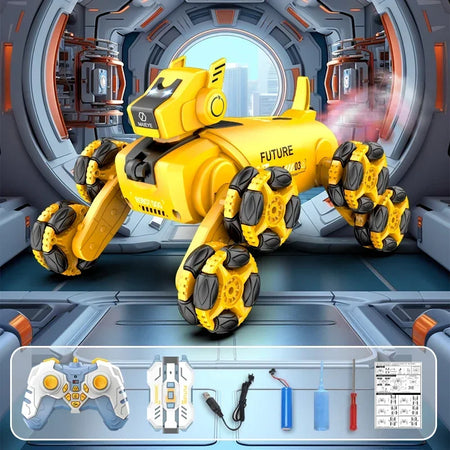 RC Robot Puppy &ndash; Interactive Dual Mode with Music and Stunts yellow dual