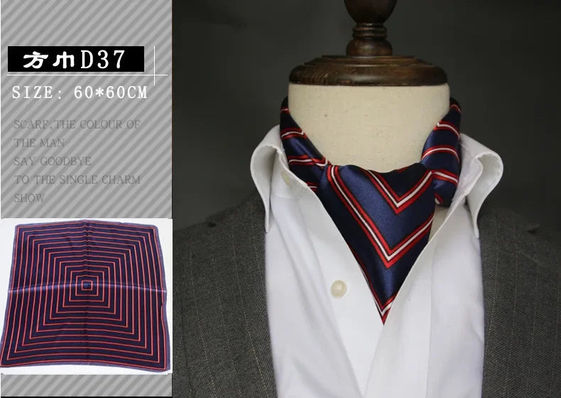 British Men's Silk Scarf &ndash; Elegant Satin Touch D37