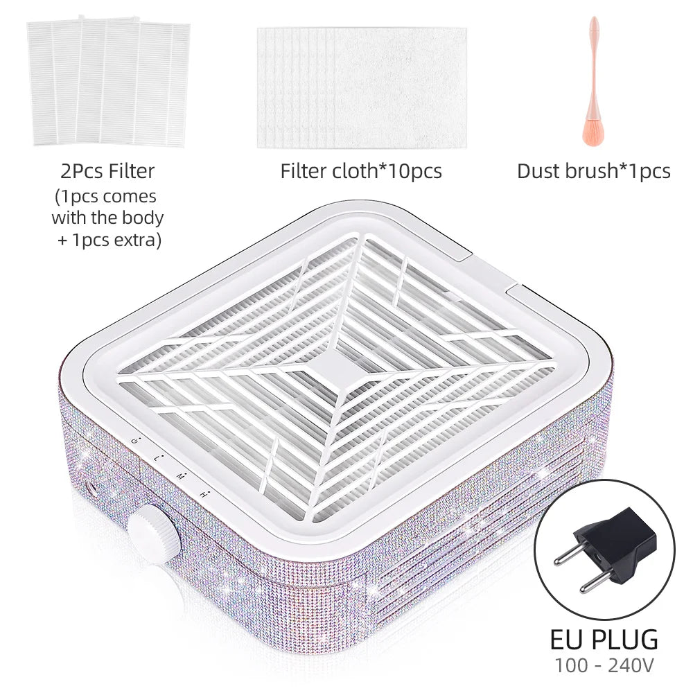 Diamond Nail Dust Collector &ndash; Powerful Brushless Suction System EU PLUG (220-240V)