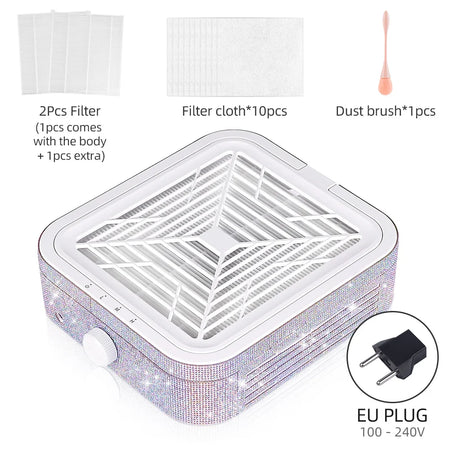 Diamond Nail Dust Collector &ndash; Powerful Brushless Suction System EU PLUG (220-240V)