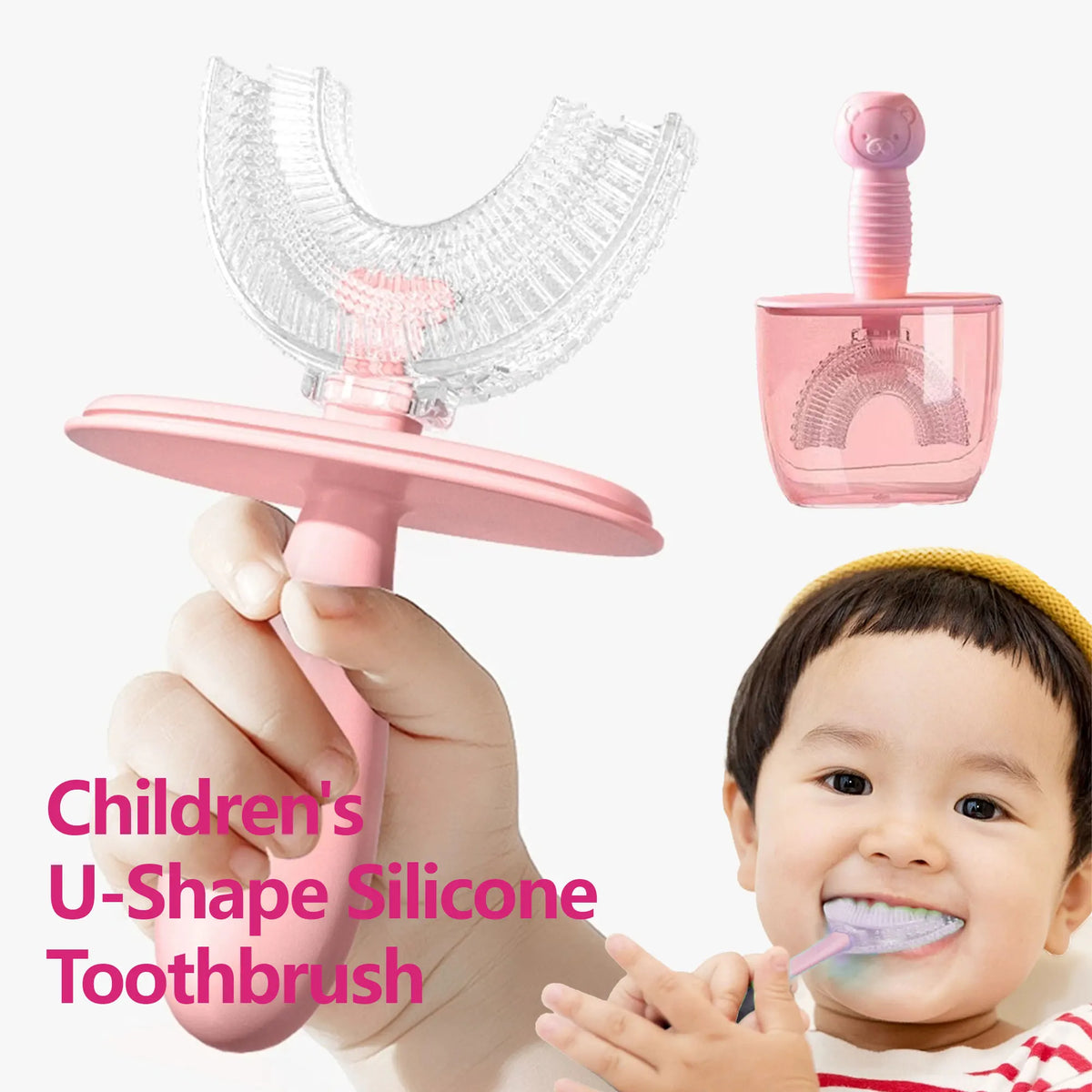 NoEnName_Null U-Shape Silicone Toothbrush for Kids (Ages 3-6)