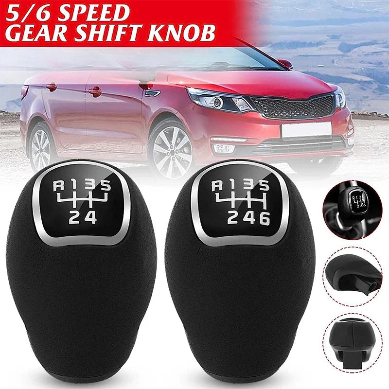 Gear Shift Knob for Kia Rio 5 5/6 Speed PU Leather ABS Plastic Black Finish Durable Non Slip