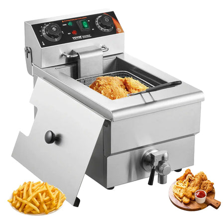 Stainless Steel Countertop Deep Fryer With Basket