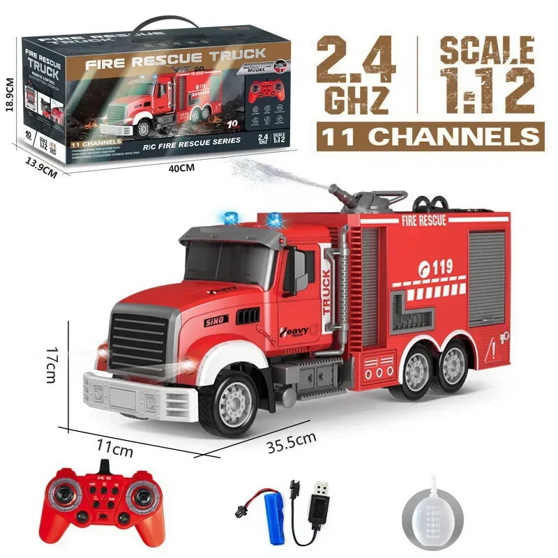 Rc Fire Engine Car &ndash; 2.4G Remote Control with Sound and Lights B