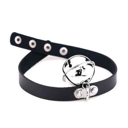 Punk Spike Rivet Leather Choker with Pentagram Pendant for Women