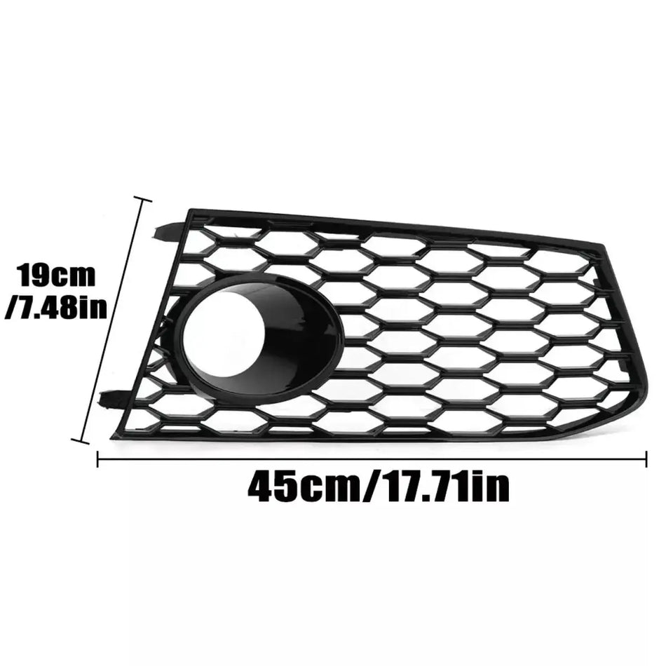 Fog Light Grille Glossy Black Honeycomb for Audi RS7 2014-2018 by InterCyprus Trading Ltd