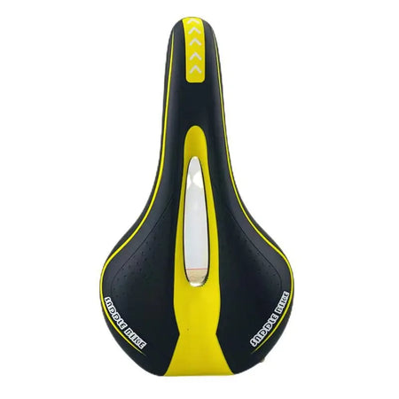 Extra Soft Gel MTB Bicycle Saddle with Hollow Ventilation Design A Black Yellow