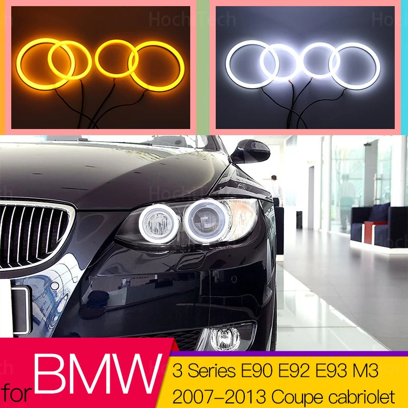 Kaksikvärvilised Switchback LED ingli silmade rõngad BMW 3 seeria E90 E92 E93