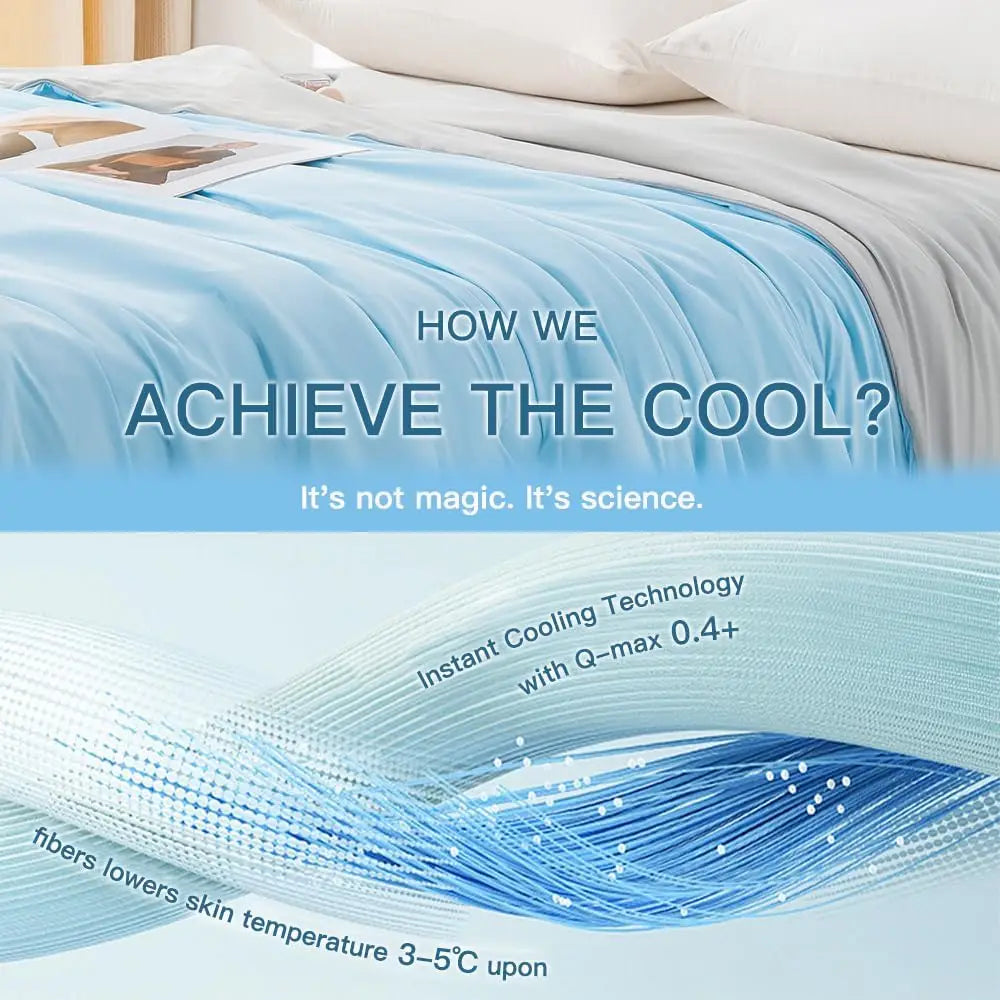 Cooling Blanket For Bed - Silky Lightweight Cooler Quilt