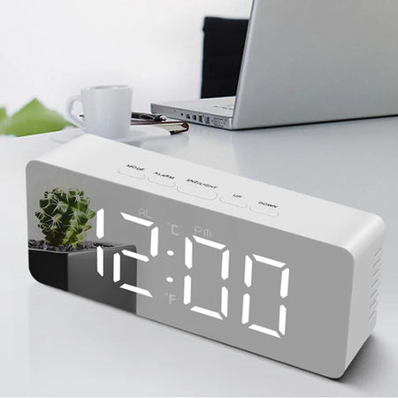 Digital LED Alarm Clock with Temperature Display and Snooze Function