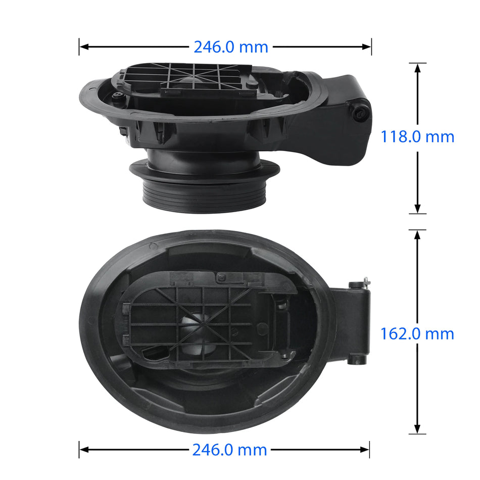 Kryt pántu na viečku nádrže pre BMW 1 Series E81 E87 2004-2012, čierny ABS plast