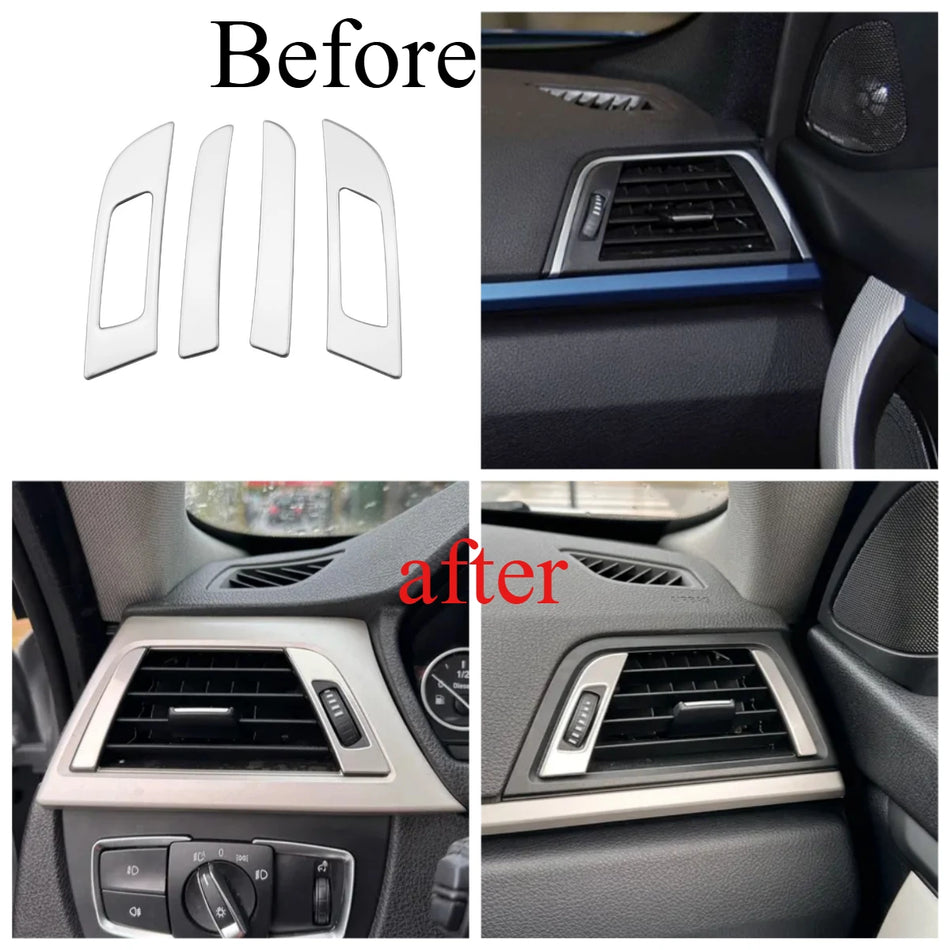 Air Conditioning Outlet Decor Stickers Stainless Steel for BMW 3 Series F30 F34 3GT Interior Trim