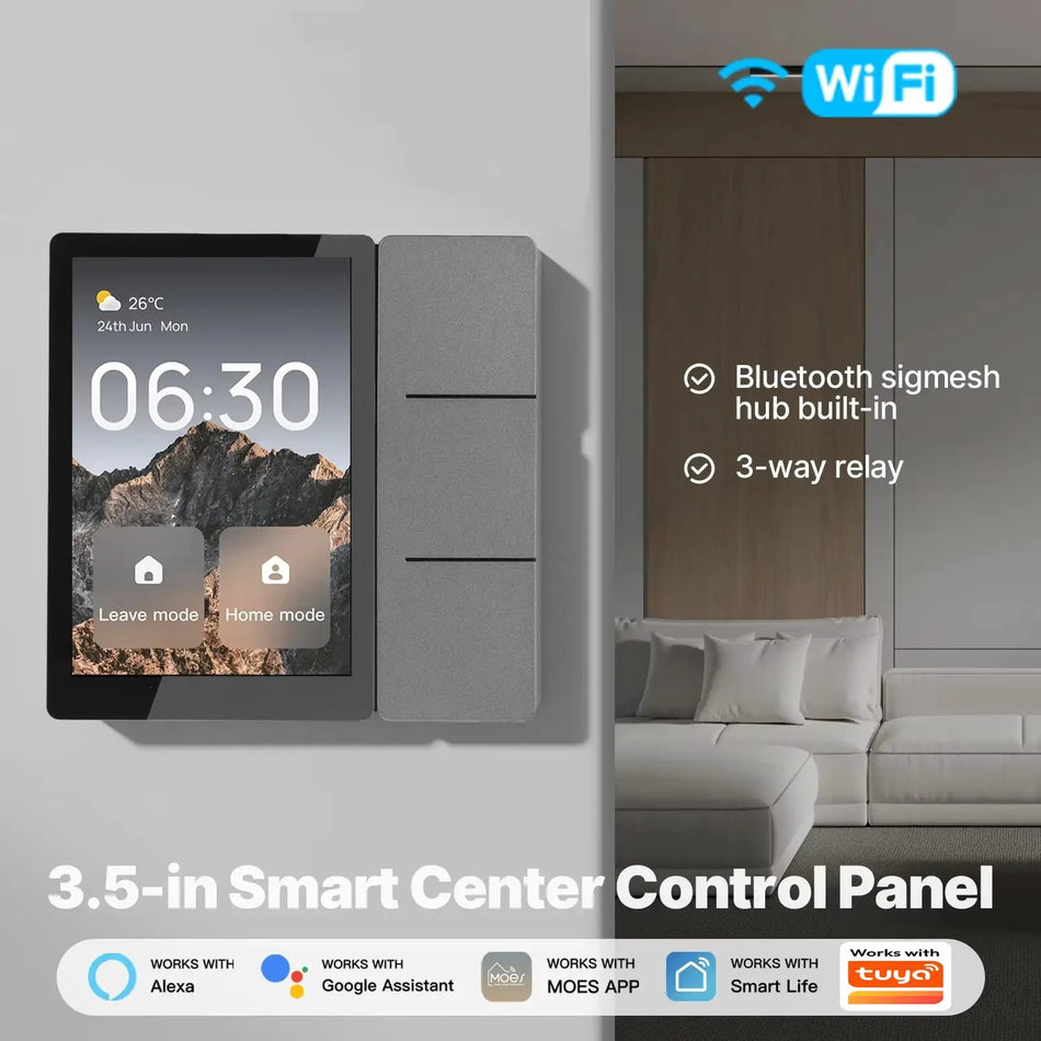 Inteligentny panel sterujący dotykowy z hubem WiFi Mesh i 3 przekaźnikami