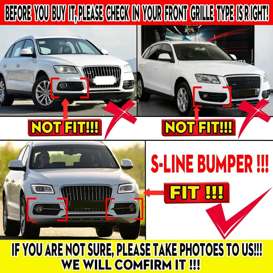 Grelha tipo favo de mel para cobertura de farol de nevoeiro Audi Q5 S-Line 2013-2017