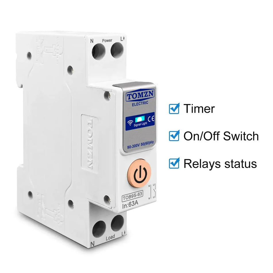 TUYA Smartlife 1-63A TOMZN 1P+N WIFI Smart Switch Energy Meter Kwh Metering Monitoring Circuit Breaker Timer Relay MCB by InterCyprus Trading Ltd