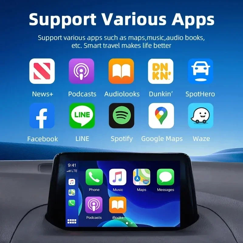 Wireless CarPlay and Android Auto Adapter for Wired Cars Plug and Play