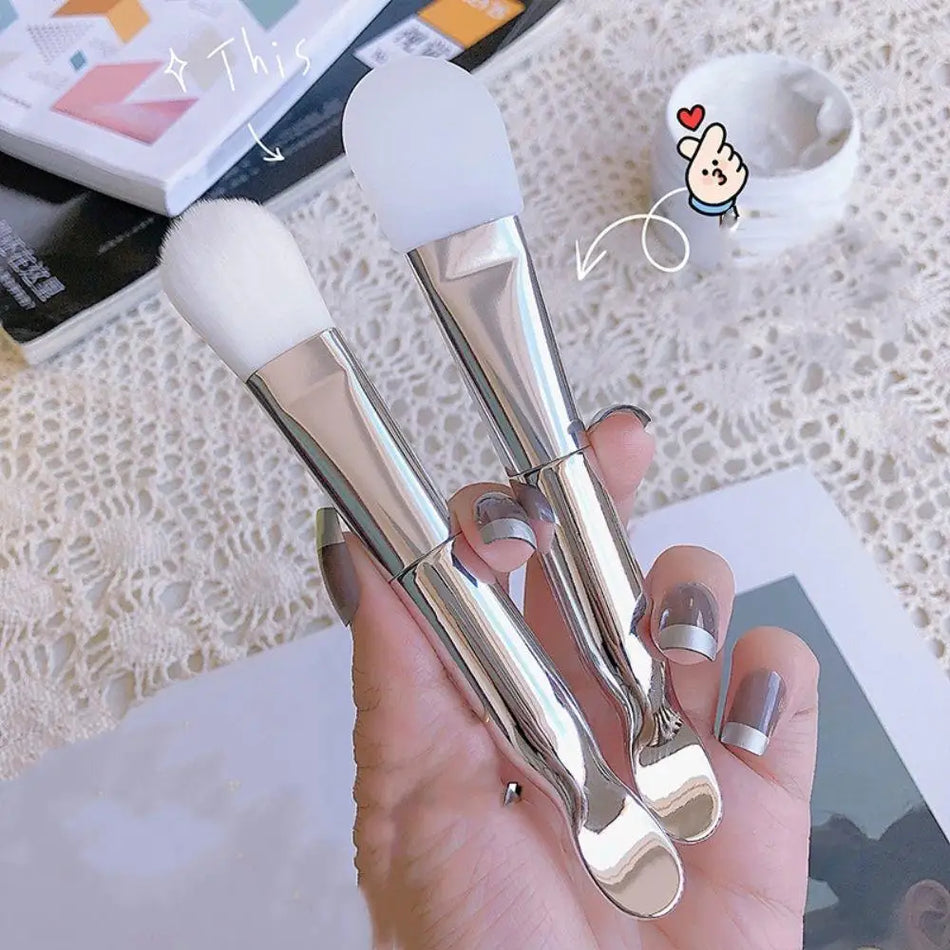 Double-Ended Silicone Face Mask Brush - Perfect for Foundation &amp; Concealer
