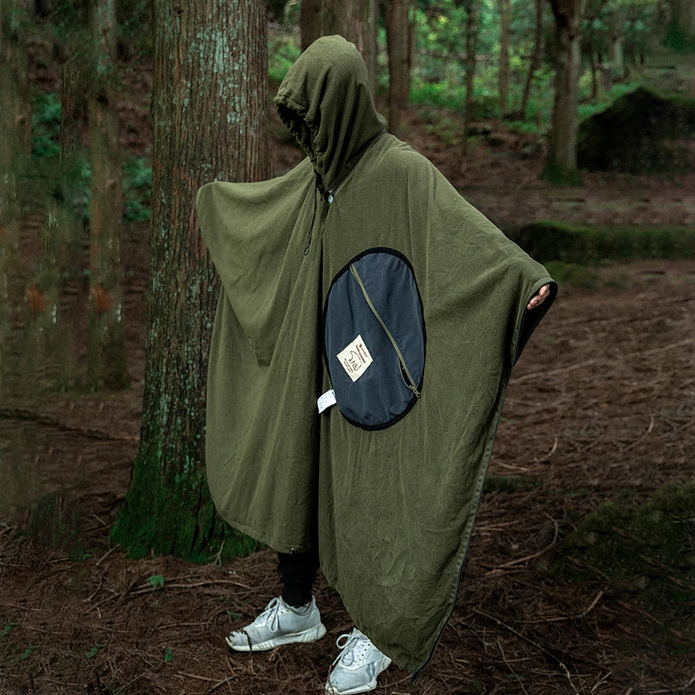 Outdoor Wearable Cloak Sleeping Bag &ndash; Lightweight Fleece