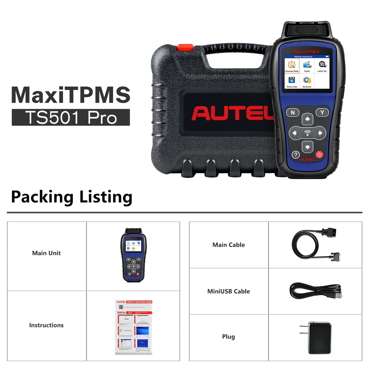 Autel MaxiTPMS TS501 PRO &ndash; TPMS Programming Relearn Tool TS501 PRO / spain