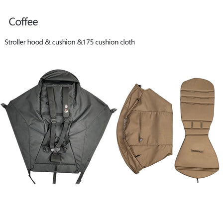 3-Piece Stroller Accessory Set: Canopy Cover &amp; Cushion for Babyyoya coffee