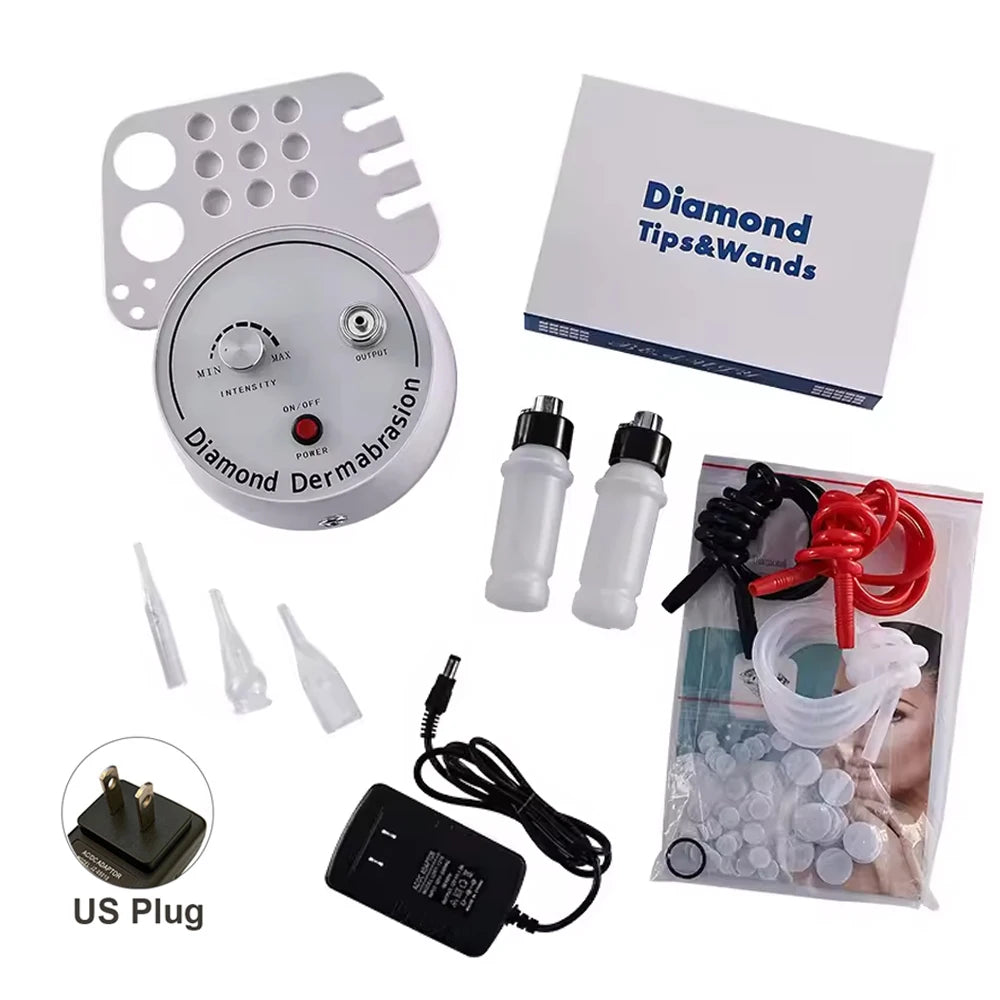 Pink Diamond Dermabrasion Machine &ndash; Water Spray Exfoliation White US Plug