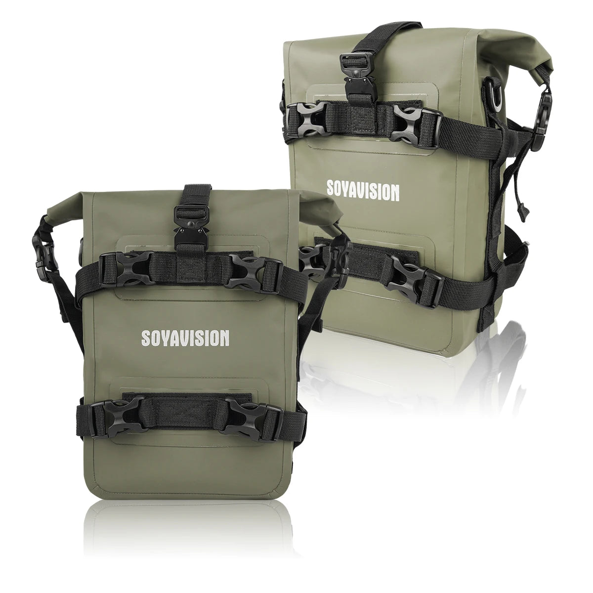 SOYAVISION Motorcycle Bumpers Bag &ndash; Waterproof Tool Storage Solution 2PCS Green 1
