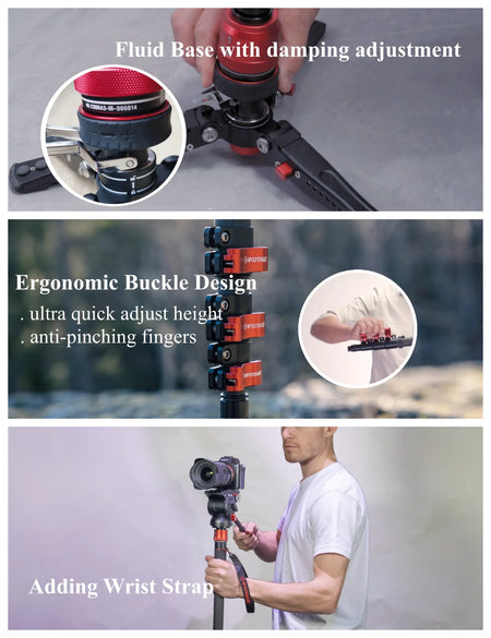 IFOOTAGE Cobra 3 C180F-P Monopod &ndash; Carbon Fiber Travel