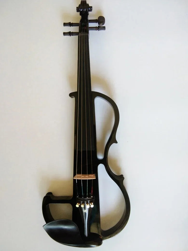 Solid Wood Electric Violin Ebony &ndash; Handmade Craftsmanship Black