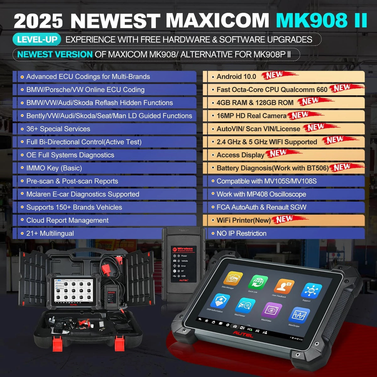 Autel MaxiCOM MK908 II MK908II &ndash; Bi-Directional ECU Coding