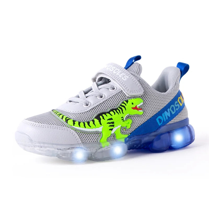 EXDINO T-Rex LED Light Up Sneakers for Boys (2-9Y)