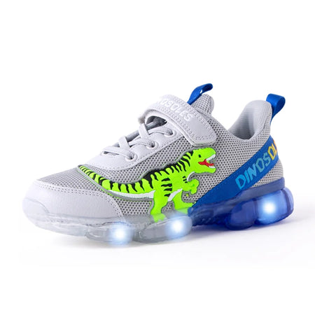 EXDINO T-Rex LED Light Up Sneakers for Boys (2-9Y)