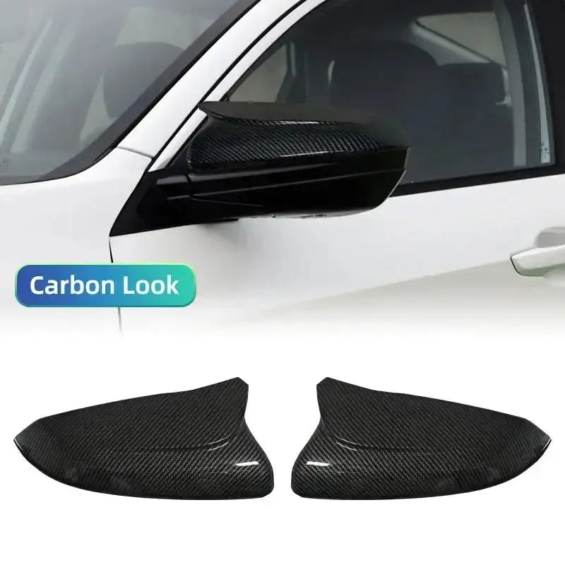 Horn ABS Carbon Fiber Mirror Covers Honda Civic 10th Gen Carbon fiber pattern