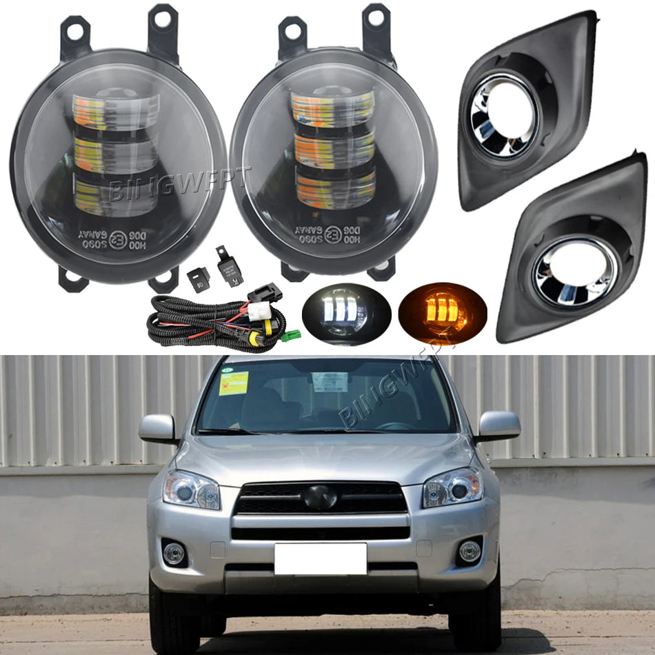 LED miglas lukturi Toyota RAV4 2009-2012 ar restes apdare komplektu