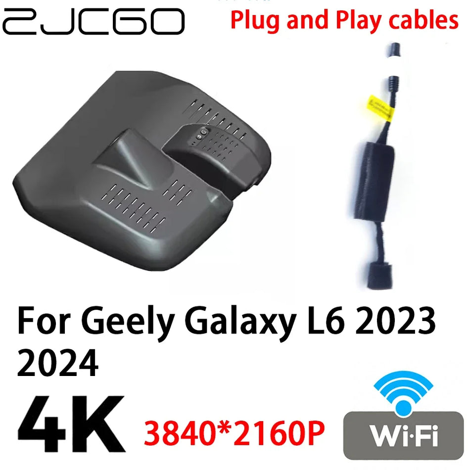 Caméra de tableau de bord Geely Galaxy L6 4K 2160P, enregistreur vidéo DVR, plug and play