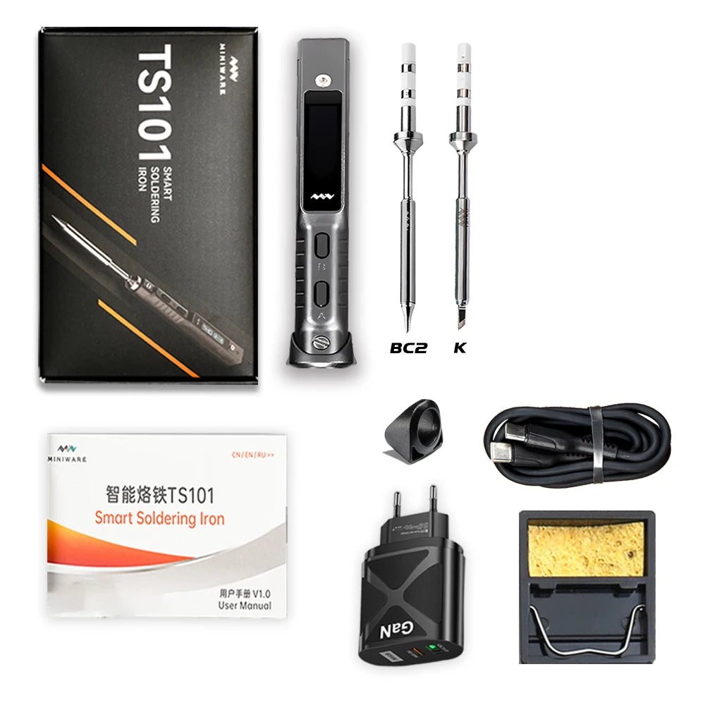 Mini Original TS101 Soldering Iron &ndash; Adjustable Temperature TS-BC2 and TS-K / UK Plug