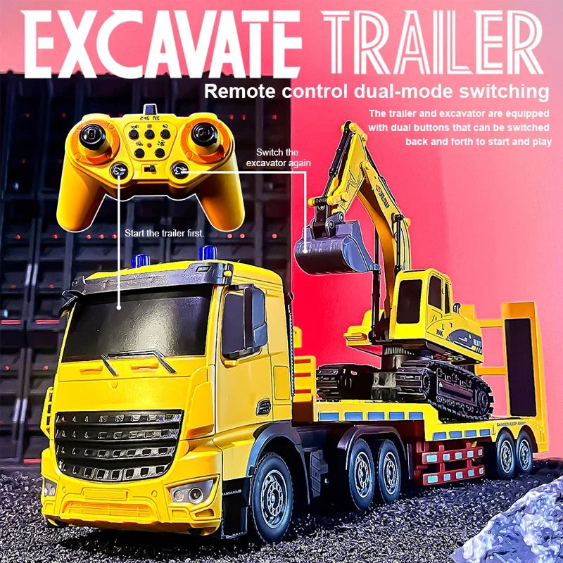 1/12 RC Flat Truck with Excavator &ndash; 11CH Alloy Frame 2.4G