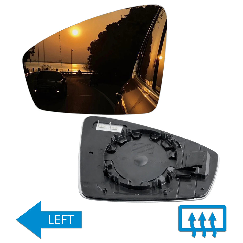 VW Tiguan Left Heated Convex Wing Door Mirror Glass