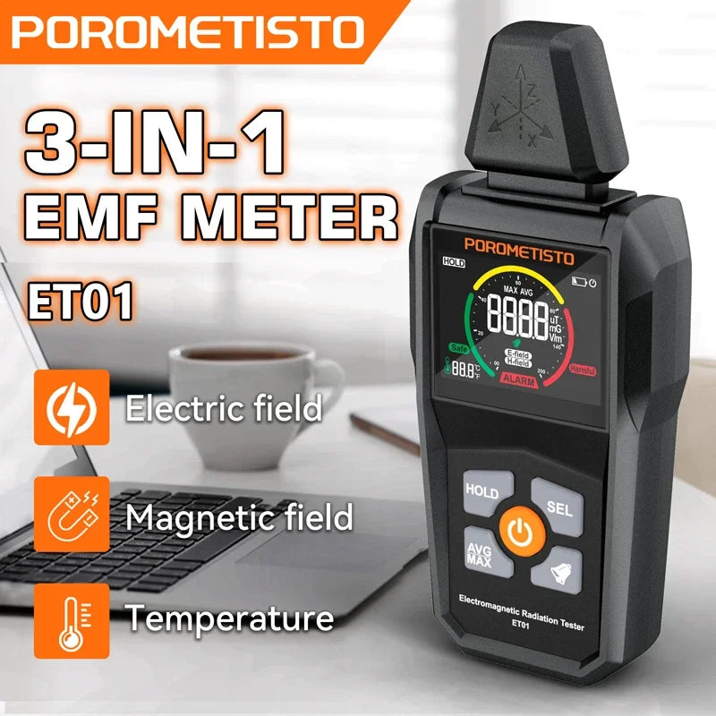 EMF Metr ET01 ET01Pro Vysoce přesný tester elektromagnetického záření
