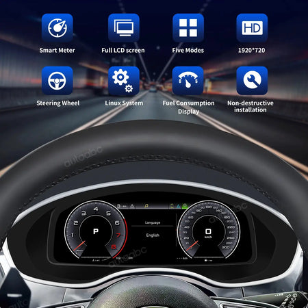 AUTOABC 12.3"LCD Digital Dashboard Cluster Wireless CarPlay Android Auto FOR Audi A6/A7 2012-2018year Support Steering wheel UI by InterCyprus Trading Ltd