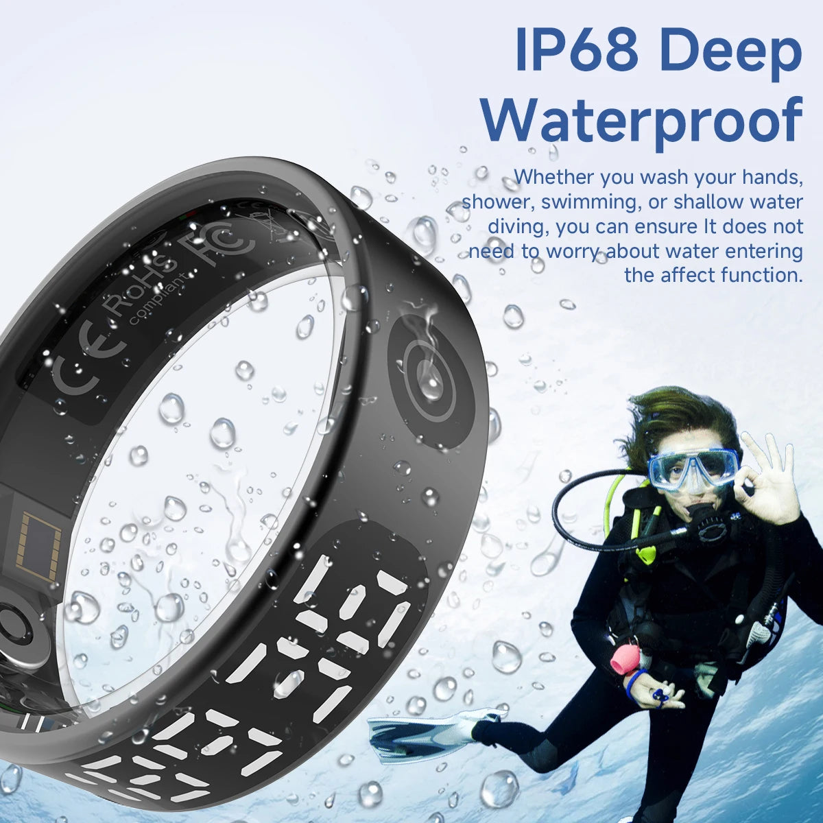 2025 Smart Ring Waterproof 5ATM | Health, Heart Rate, Sleep Monitoring