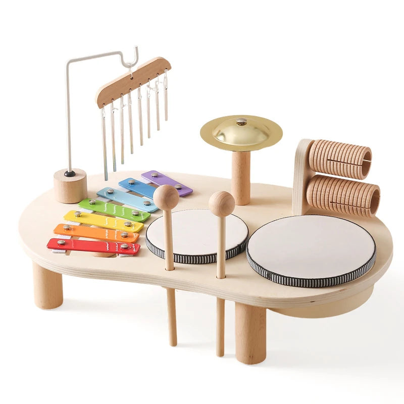Wooden Xylophone Drum Aeolian Bells Set &ndash; Educational Toy A