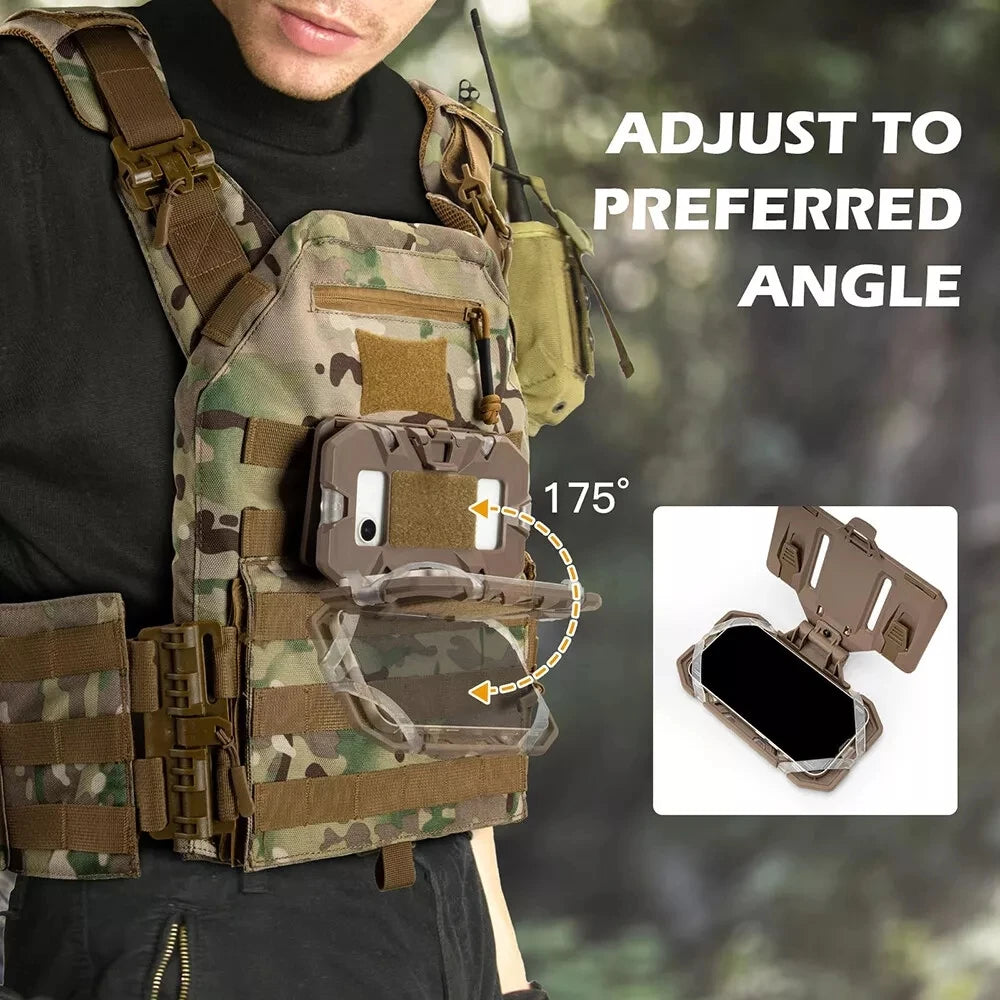 Tactical MOLLE Phone Holder with Fixed Buckle for Secure Navigation