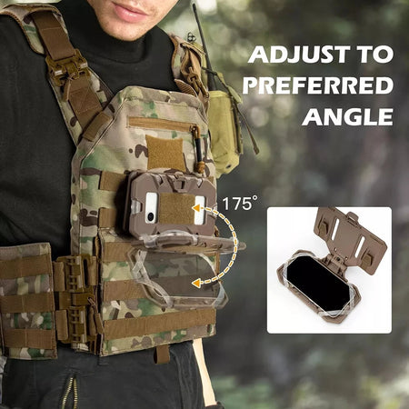 Tactical MOLLE Phone Holder with Fixed Buckle for Secure Navigation