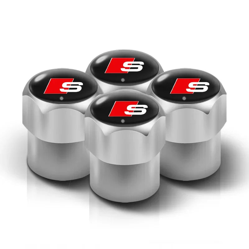 Audi S Line Tire Valve Caps 4Pcs &ndash; Easy Bolt In Fit A-S