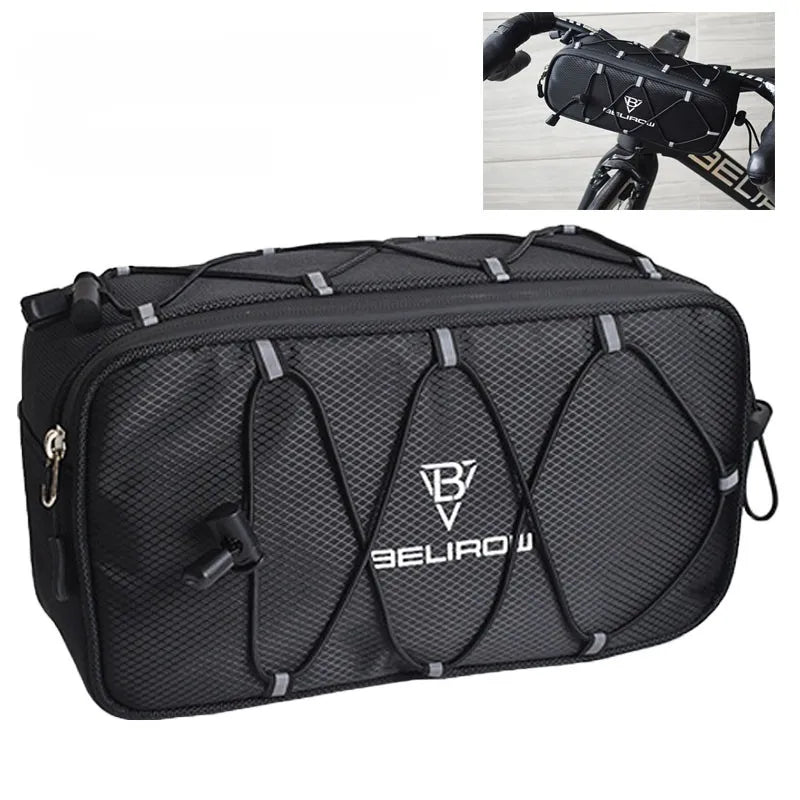 Large Capacity Bike Handlebar Bag Front Tube Bag for MTB and Folding Bikes
