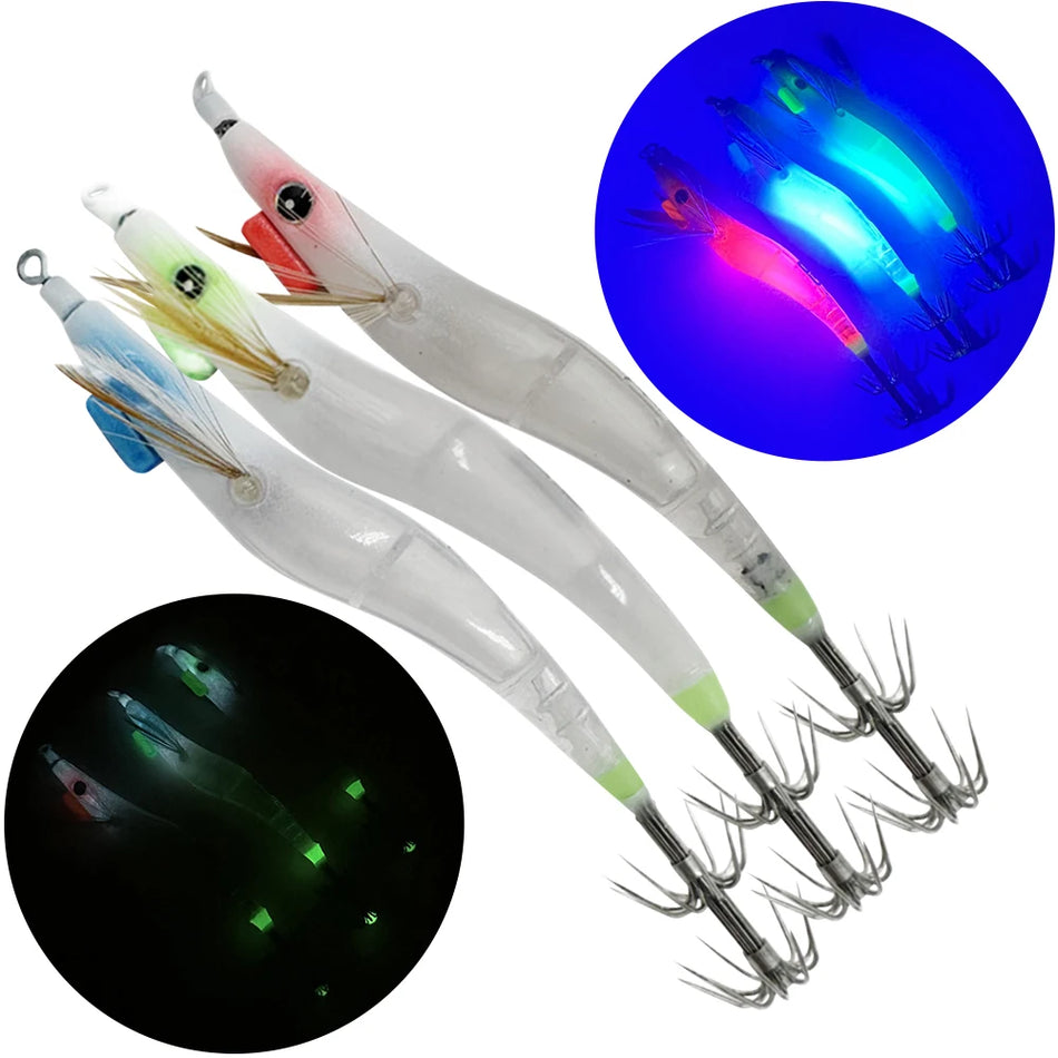 Leuchtender Oktopus-Kuttenfisch-Angelhaken mit fluoreszierendem Tintenfisch-Jig-Haken