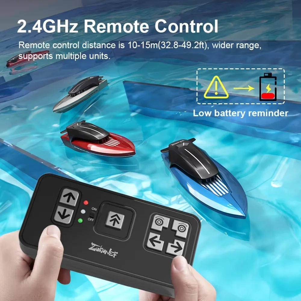 Mini RC Boats High Speed 2.4GHz &ndash; LED Lights For Night Runs