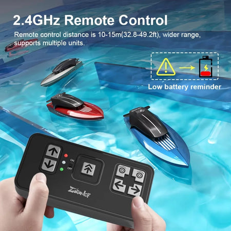 Mini RC Boats High Speed 2.4GHz &ndash; LED Lights For Night Runs